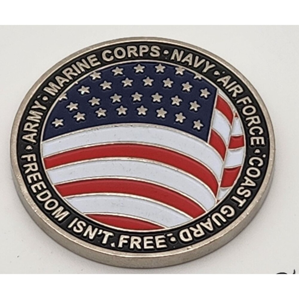 Honor Flight DFW Freedom Isn't Free Challenge Coin US Military Branches 35 Grams
